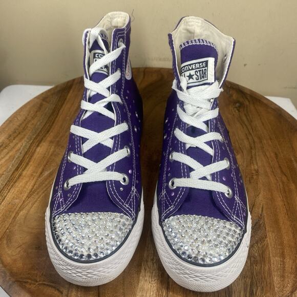 Converse Chuck Taylor All Star Womens Purple Glitter Studded Size 8.5 Shoes - Picture 3 of 10